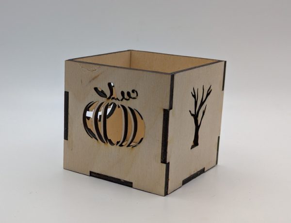 Teelichtbox - Teelichthalter - Halloween - Vorlage für Lightburn - Laser Cutter – Bild 3