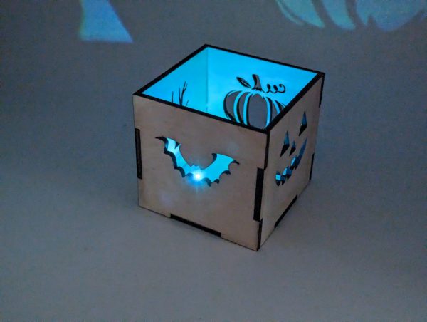 Teelichtbox - Teelichthalter - Halloween - Vorlage für Lightburn - Laser Cutter – Bild 7