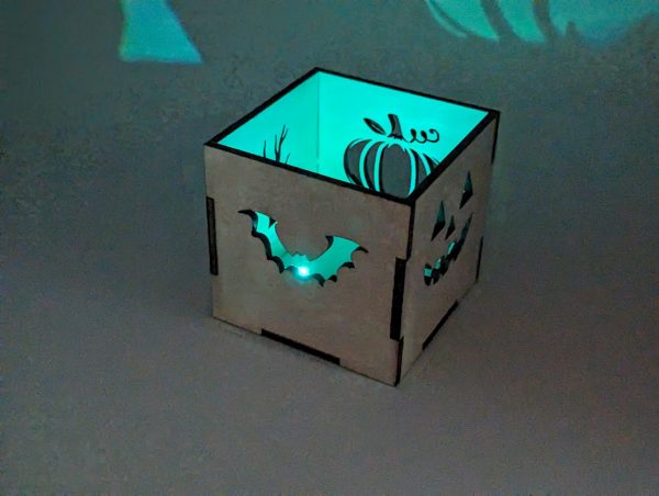 Teelichtbox - Teelichthalter - Halloween - Vorlage für Lightburn - Laser Cutter – Bild 5