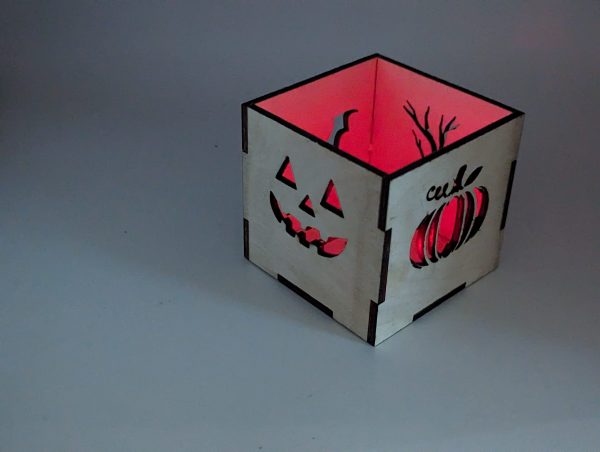 Teelichtbox - Teelichthalter - Halloween - Vorlage für Lightburn - Laser Cutter – Bild 6