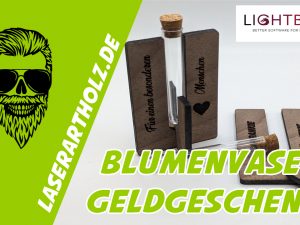 Blumenvase - Präsentation Geldgeschenk - Vorlage für Lightburn - Laser Cutter
