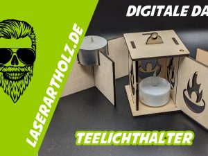 Konvolut aus Teelichtbox - Teelichthalter -  Vorlage für Lightburn - Laser Cutter - 5 Stck.
