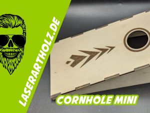 Miniatur Cornhole Table Top Spiel mit EUR Münzen – Vorlage für LightBurn