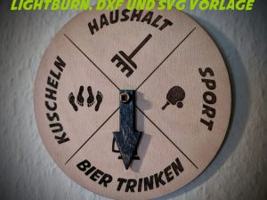 Männer Glücksrad 2 - Bierrad - Vatertagsgeschenk - Zum Aufhängen - Vorlage für Lightburn - DXF und SVG -
