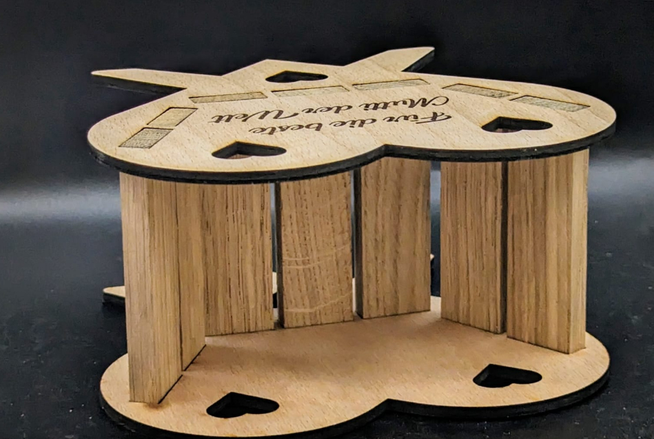 Teelichthalter, Kerzenständer, Blumenständer - Laservorlage / Klötzchen - Für Muttertag, Valentinstag, Geburtstag und vielen anderen Anläßen... – Bild 3