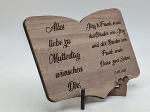 Glückwunschkarte in Buchform mit Ständer - Personalsierbar - Vorlage für Lightburn - Laser Cutter - auch mit SVG und DXF Datei