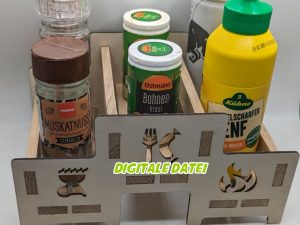 Grillbutler Gewürz-, Soßen- & Tisch Organizer - Lightburn / DXF und SVG Datei zum lasern - Klötzchen trifft Laser