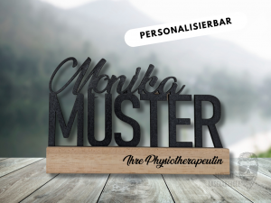 Namensschild - Aufsteller - Praxis - Büro - Willkommen - Theke - Personalisierbar - Name und Titel wird personalisiert