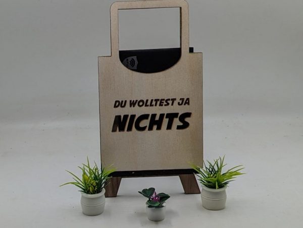 Gutscheinbox / Geldbox  in Form einer Tasche -  Vorlage für Lightburn - Laser Cutter - auch mit SVG und DXF Datei – Bild 4