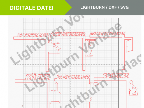 Türschild - Wandbild - Door Corner - Deko - Dekor - DIGITALE DATEI - Gewerblich nutzbar -Lasercut - – Bild 3