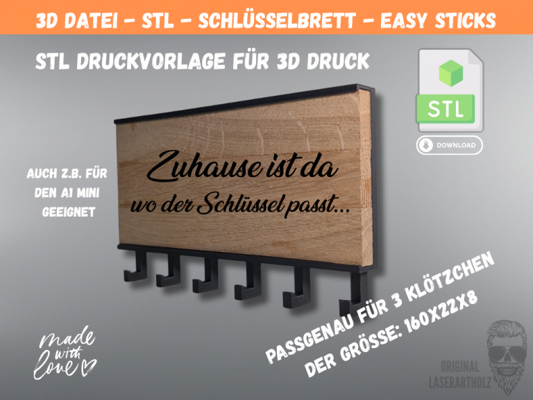 Kreative 3D-Druckvorlage: Dein persönliches Schlüsselboard zum Selbermachen