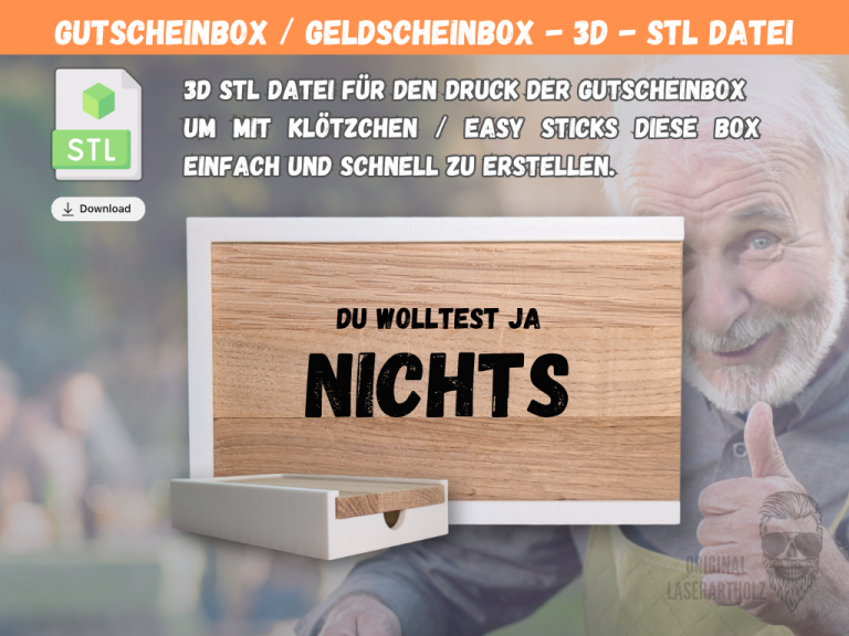 Kreative 3D-Druckvorlage: Gutscheinbox & Geldbox für dein Klötzchen-DIY-Projekt