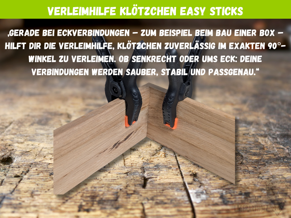 Verleimhilfe für Klötzchen / Easy Sticks - 90 Grad - Klötzchen Tools - Klötzchen Helfer - Klötzchen Werkzeug - Klötzchen Schablone – Bild 3