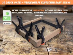 Verleimhilfe Rahmen / Bilderrahmen / Dekorahmen für Klötzchen / Easy Sticks - 3D Druck - Klötzchen Tools - STL Datei für 3D Druck