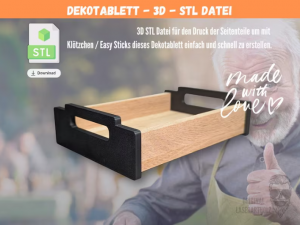 Modernes Dekotablett zum präsentieren oder als Geschenk | 3D-Druckvorlage für Klötzchen-DIY | STL-Datei für Easy Sticks oder Klötzchen