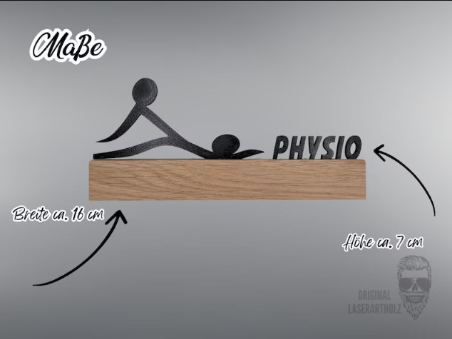Aufsteller - Physio - Therapeut - Namensschild - Personalisierbar mit Wunschtext - Jeder Aufsteller ist ein Unikat - Geschenk – Bild 2