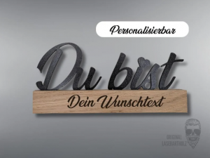 Personalisiertes Holz Geschenk mit Wunschgravur – Dekorativer Aufsteller aus Eiche – Geschenkidee für Familie & Freunde