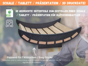 3D Druck Schale STL Datei für Klötzchen – DIY Tablett & Dekoschale – Präsentationskorb aus Holz selber machen