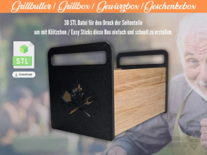 3D Druck Grillbox STL Datei für Klötzchen – DIY Grillbutler, Gewürzständer & Geschenkbox selber machen