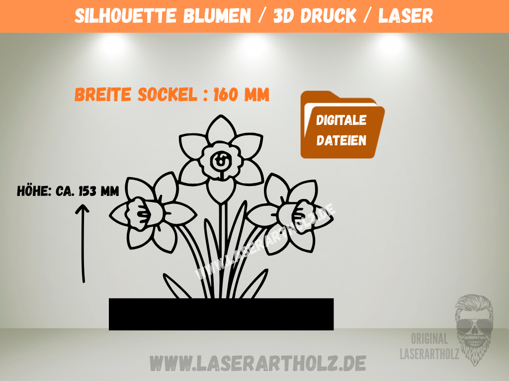 Blumen Aufsteller Datei SVG DXF STL – DIY Klötzchen Deko für Laser, Plotter & 3D Druck – Bild 3