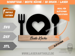 DIY Dankeschön Aufsteller SVG DXF STL – Schriftzug für Klötzchen – Geschenk für Koch, Restaurant & Grillmeister