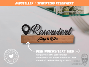 Reserviert Aufsteller personalisierbar – Tischschild Hochzeit Restaurant Deko - Klötzchen - Hand Made - Nachhaltig -