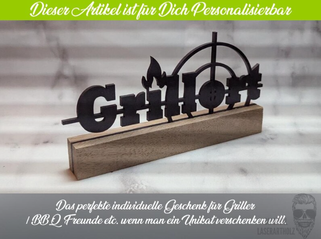 Aufsteller - Grillort - Personalisierbar - Grillen - Grillzubehör | BBQ | Deko | Grillchef – Geschenk für Männer – Unikat - Krimi – Bild 2