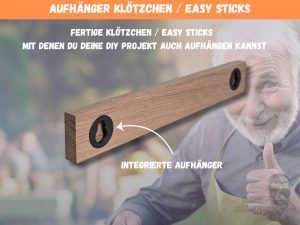 DIY Klötzchen inkl. Aufhänger | Easy Stick Aufhänger | Zubehör für Deine Schilder, Deko & Bastelideen - Dein Klötzchen Zubehör