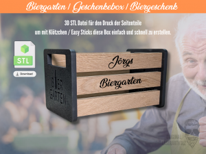 Biergarten / Männer & Bier / Geschenkebox / Bierkasten / 3D-Druckvorlage für Klötzchen-DIY | STL-Datei für Easy Sticks oder Klötzchen