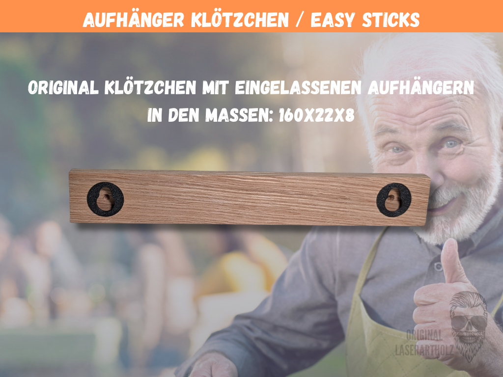 DIY Klötzchen inkl. Aufhänger | Easy Stick Aufhänger | Zubehör für Deine Schilder, Deko & Bastelideen - Dein Klötzchen Zubehör – Bild 2