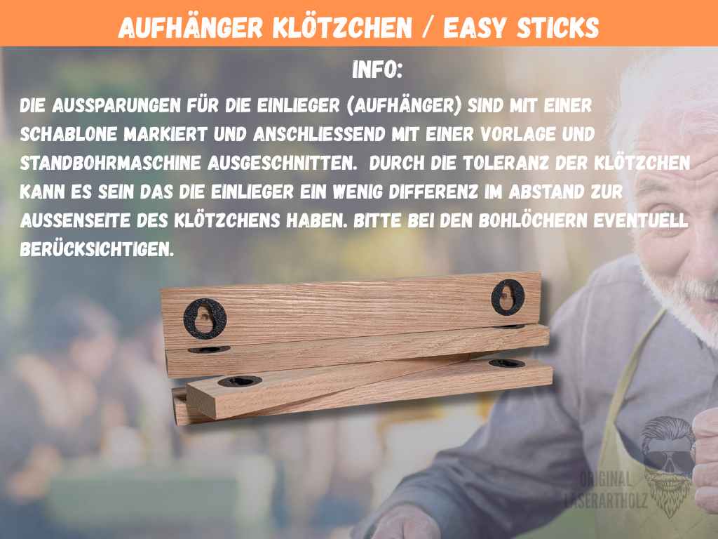 DIY Klötzchen inkl. Aufhänger | Easy Stick Aufhänger | Zubehör für Deine Schilder, Deko & Bastelideen - Dein Klötzchen Zubehör – Bild 3