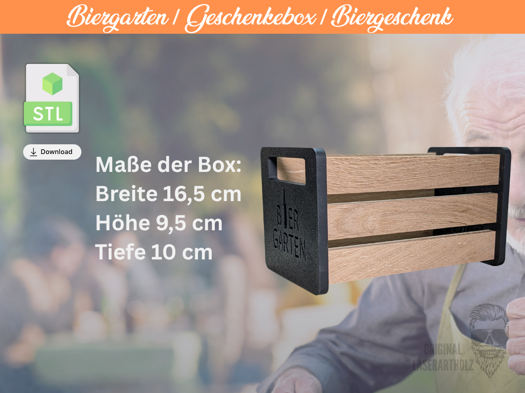 Biergarten / Männer & Bier / Geschenkebox / Bierkasten / 3D-Druckvorlage für Klötzchen-DIY | STL-Datei für Easy Sticks oder Klötzchen – Bild 3