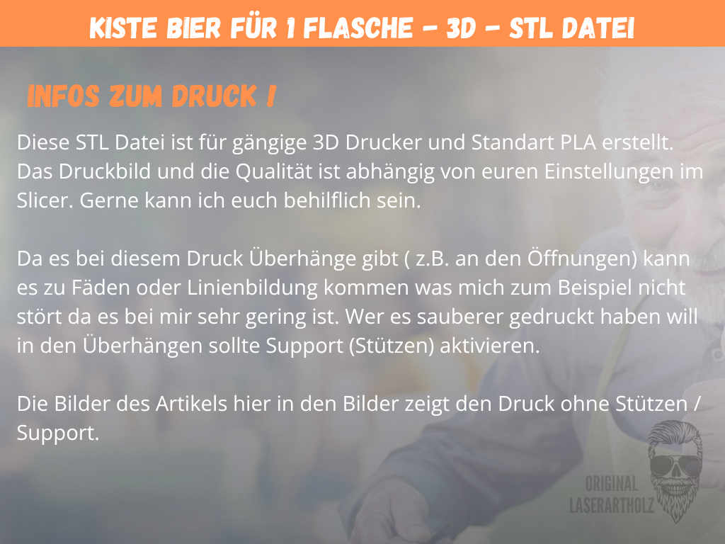 3D Druck STL Bierkiste für 1 Flasche Bier | Personalisierbares Geschenk für Männer | Geburtstag | Männerhandtasche - Gewerblich nutzbar – Bild 5