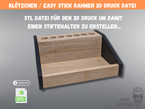 Stiftehalter 3D Druck Datei STL Klötzchen Easy Sticks Schreibtisch Organizer Stiftebox DIY Vorlage digital Gewerblich nutzbar Lizenz