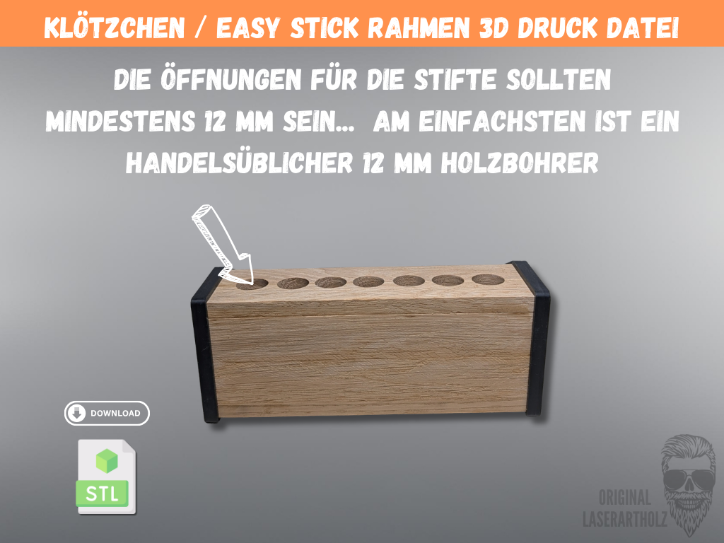 Stiftehalter 3D Druck Datei STL Klötzchen Easy Sticks Schreibtisch Organizer Stiftebox DIY Vorlage digital Gewerblich nutzbar Lizenz – Bild 2