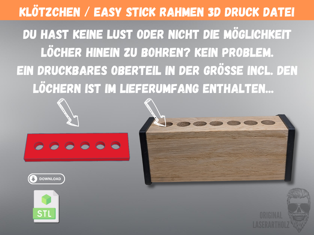 Stiftehalter 3D Druck Datei STL Klötzchen Easy Sticks Schreibtisch Organizer Stiftebox DIY Vorlage digital Gewerblich nutzbar Lizenz – Bild 3