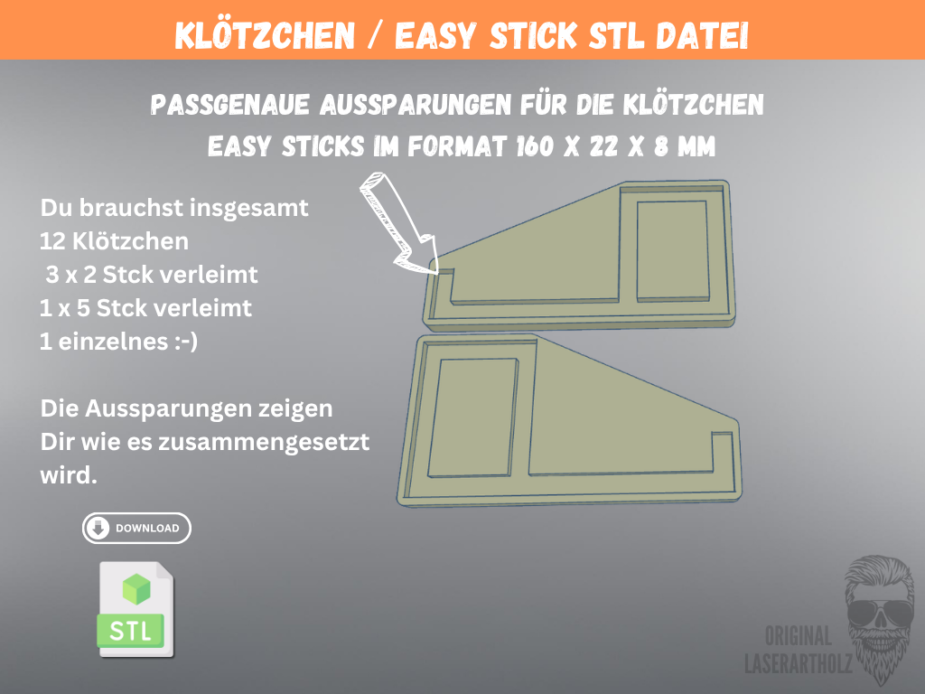 Stiftehalter 3D Druck Datei STL Klötzchen Easy Sticks Schreibtisch Organizer Stiftebox DIY Vorlage digital Gewerblich nutzbar Lizenz – Bild 4