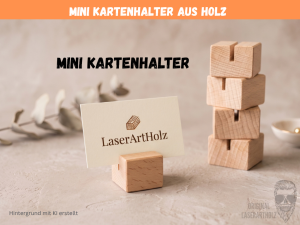 Minikartenhalter aus Buchenholz Massiv | Fotoständer - Visitenkartenhalter | Tischkartenhalter für Hochzeiten, Events