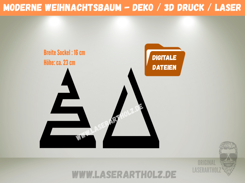 Weihnachtsbaum / Tannenbaum modern im Skandinavischen Stil - SVG / STL / DXF | Weihnachten | Laserdatei - 3D Datei - für Klötzchen – Bild 3