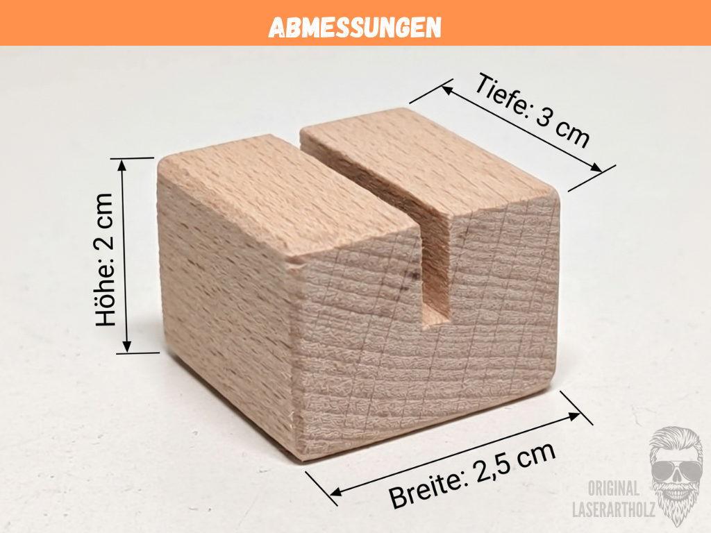 Minikartenhalter aus Buchenholz Massiv | Fotoständer - Visitenkartenhalter | Tischkartenhalter für Hochzeiten, Events - Büros | Handmade – Bild 4